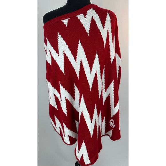 Emerson Street Clothing Women's Size Large XL University of Oklahoma Knit Poncho - Picture 4 of 11